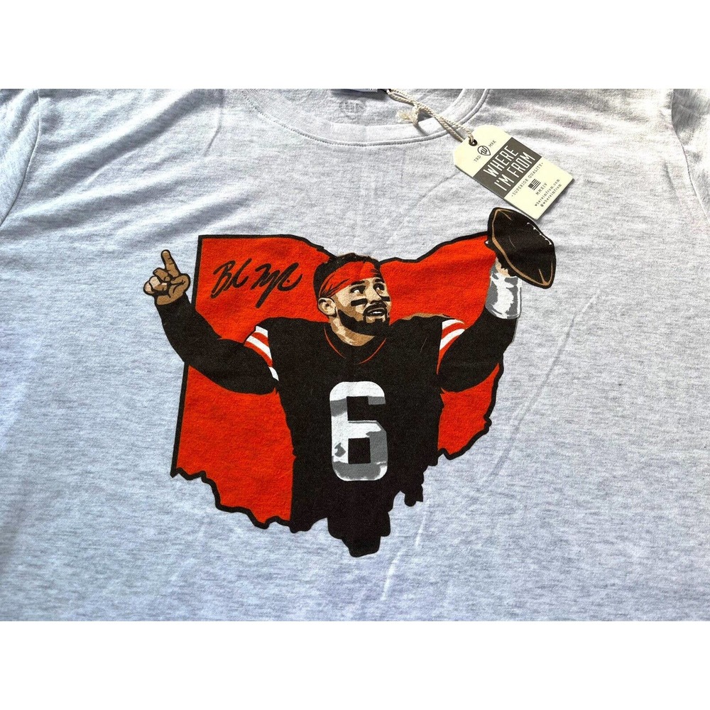 Rare Where I’m From Baker Mayfield #6 T-shirt Men XL Made in US NwT